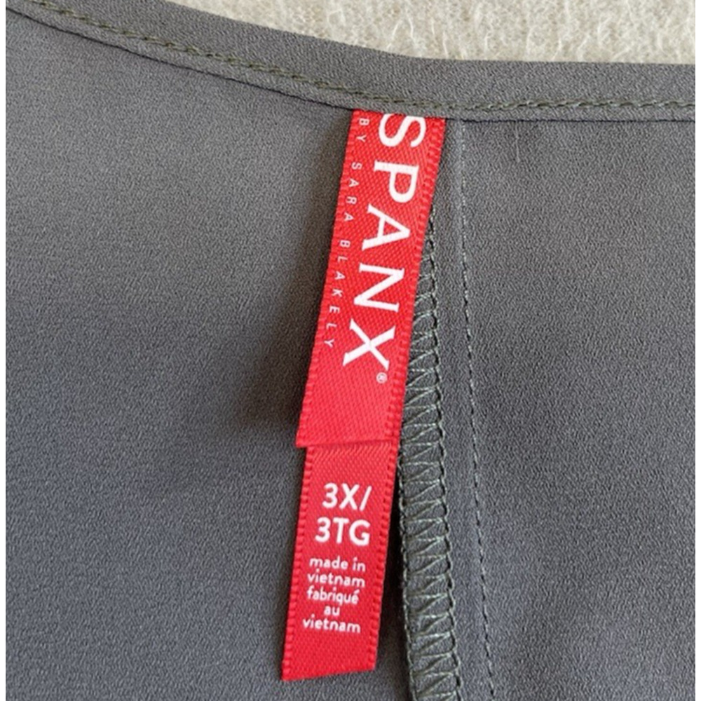 Spanx Semi Sheer Perfect Length Tank Top Womens 3x Smokey Olive Chiffon NWT - Picture 6 of 10